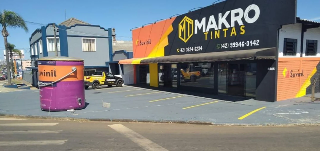 Fachada da loja Makro Tintas em Guarapuava